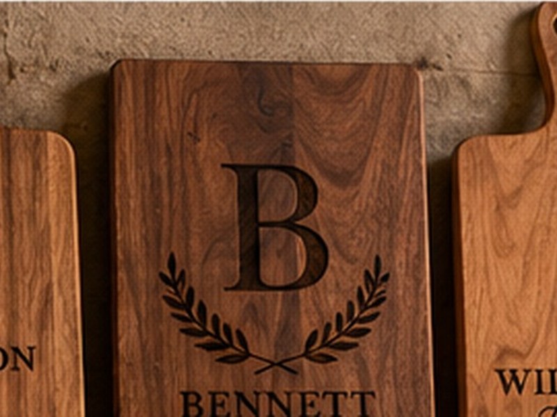 Collection of personalized engraved cutting boards